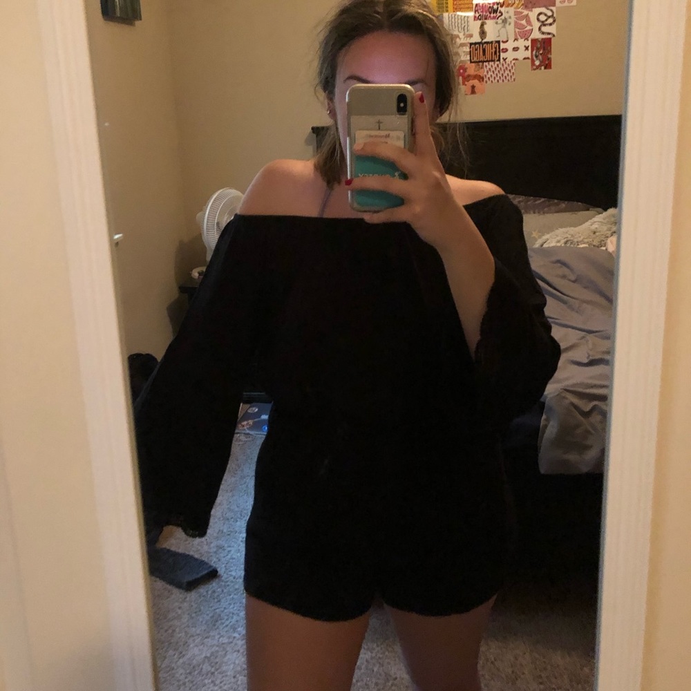 Bell Sleeve black romper